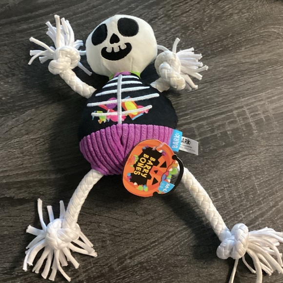 BARK Skeleton Squeaker Plush Toy - NWT - Picture 1 of 5